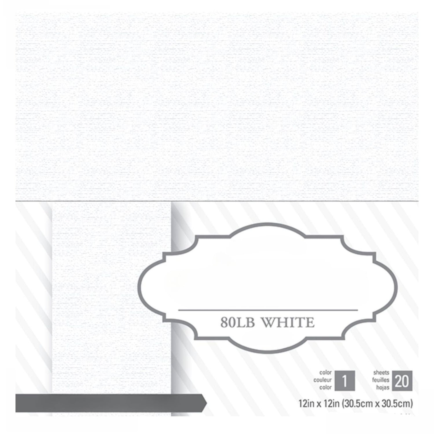 Value Pack Cardstock / Block de Cartulina Blanca Texturizada 12&quot; Papel American Crafts