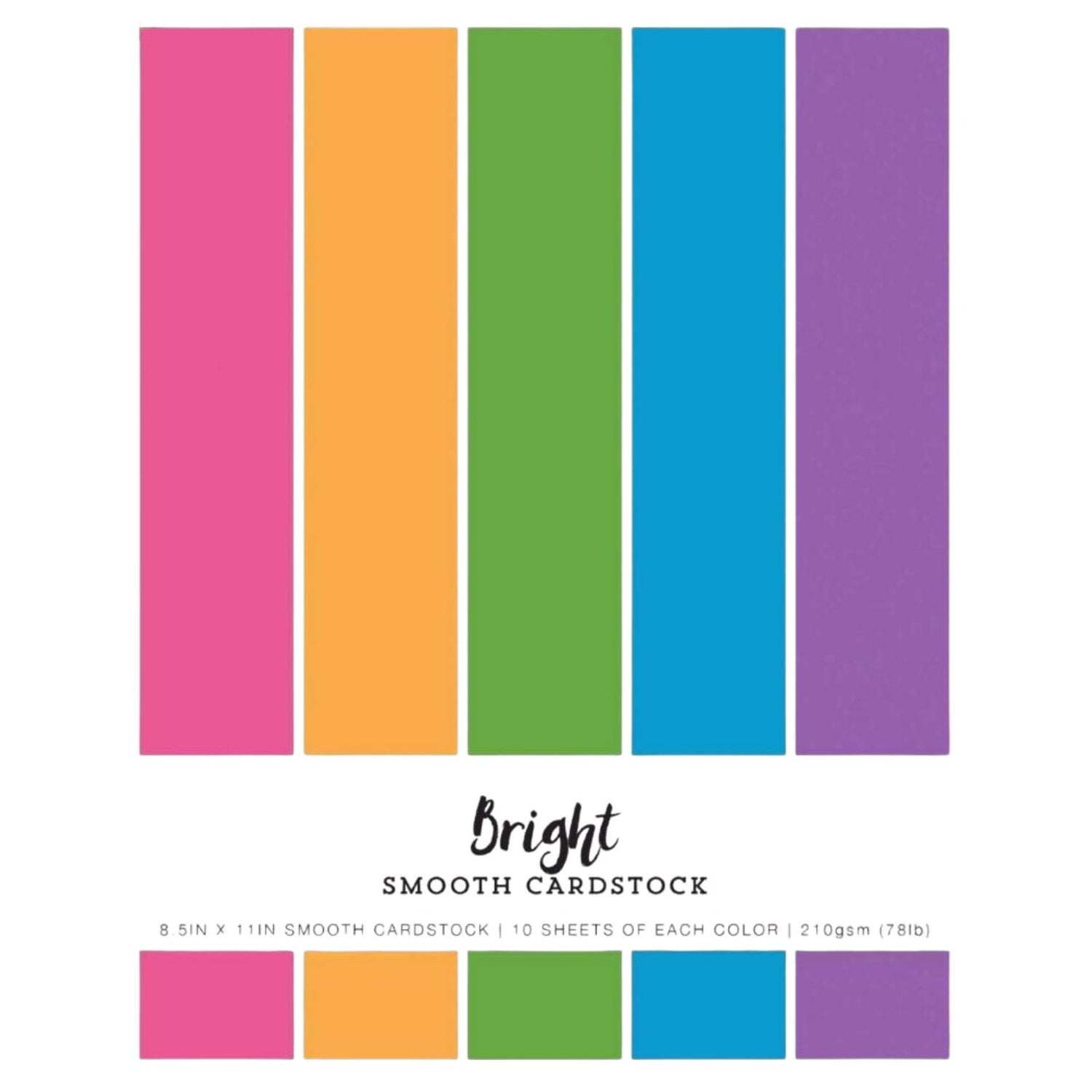 Bright Smooth Cardstock / Block de Cartulina Multicolores 8.5 x 11 Papel Colorbok