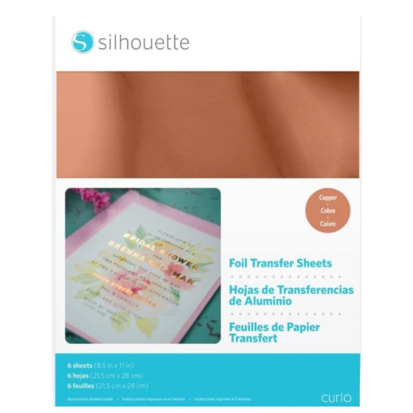 Foil Transfer Sheets Copper 8.5 x 11&quot; / Foil de Transferencia Cobre Foil Silhouette