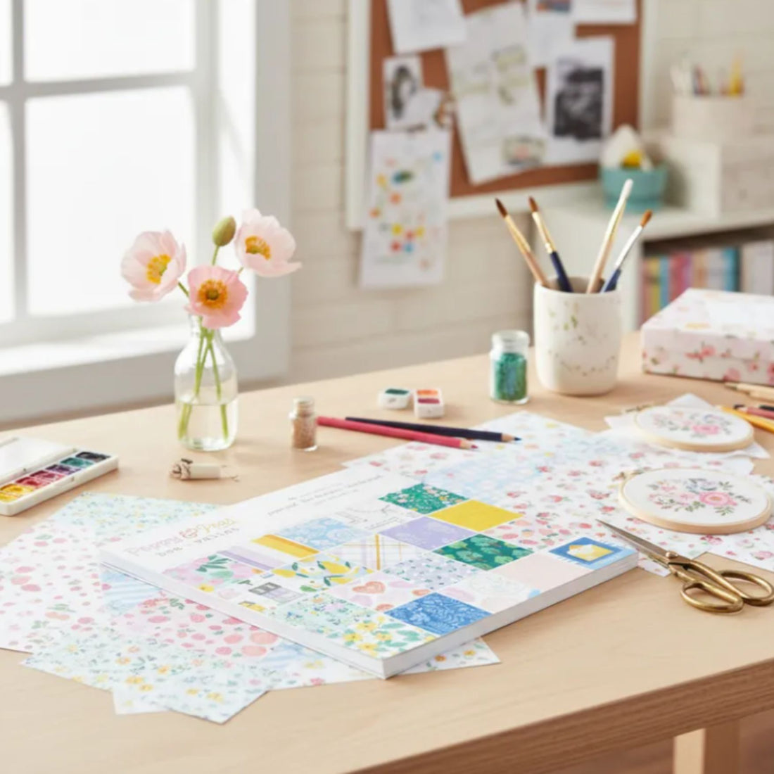 Poppy &amp; Pear Paper Pad 12" / Block de Papel Bea Valint Papel American Crafts