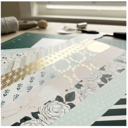 A Perfect Match Paper Pad 12" / Block de Cartulina Novios Papel American Crafts