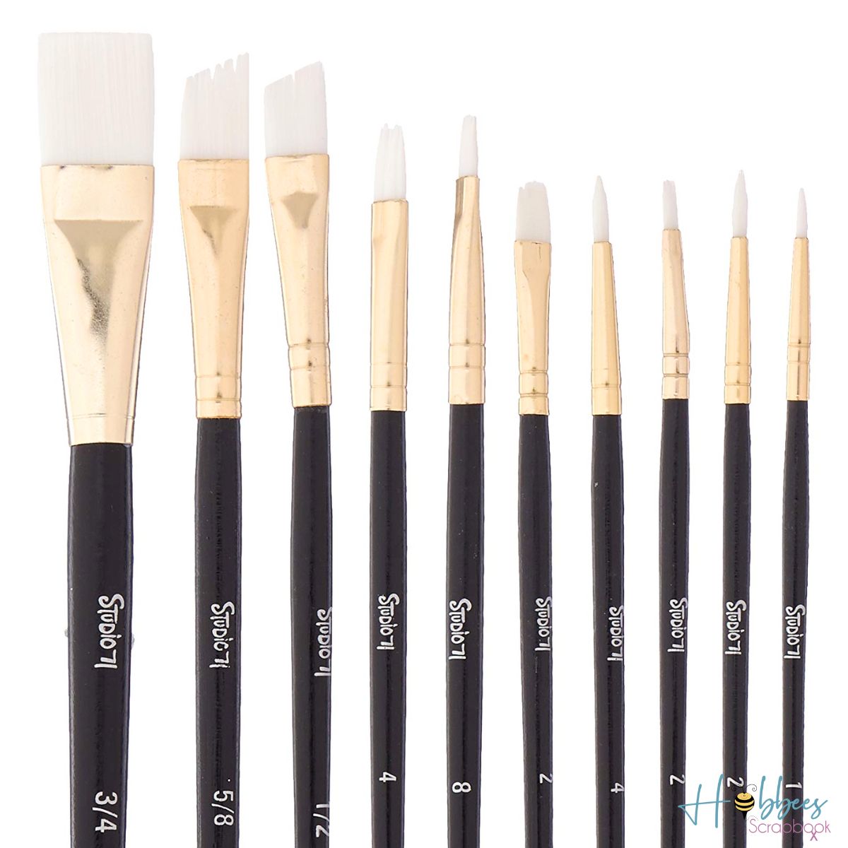 Studio 71 White Nylon Brushes / Pinceles de Nailon blanco