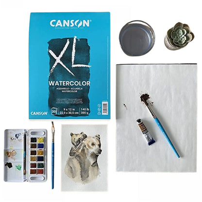 Canson XL Watercolor Paper Pad 9 x 12&quot; / Bloc Para Acuarela Papel para Arte Canson