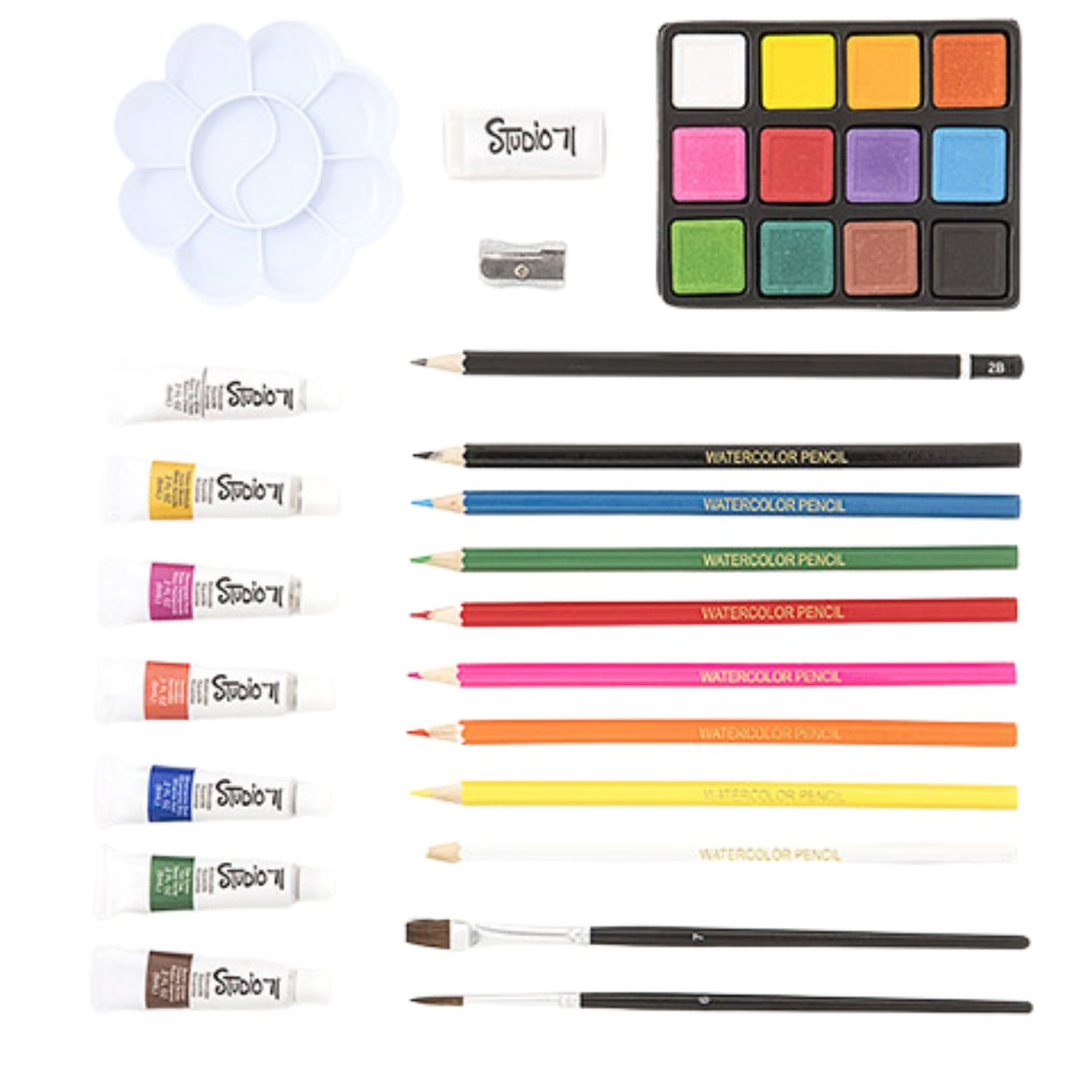 Watercolor Paint Set / Kit de Acuarelas 34 piezas Acuarela Studio 71