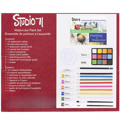 Watercolor Paint Set / Kit de Acuarelas 34 piezas Acuarela Studio 71