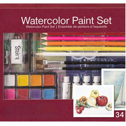 Watercolor Paint Set / Kit de Acuarelas 34 piezas Acuarela Studio 71