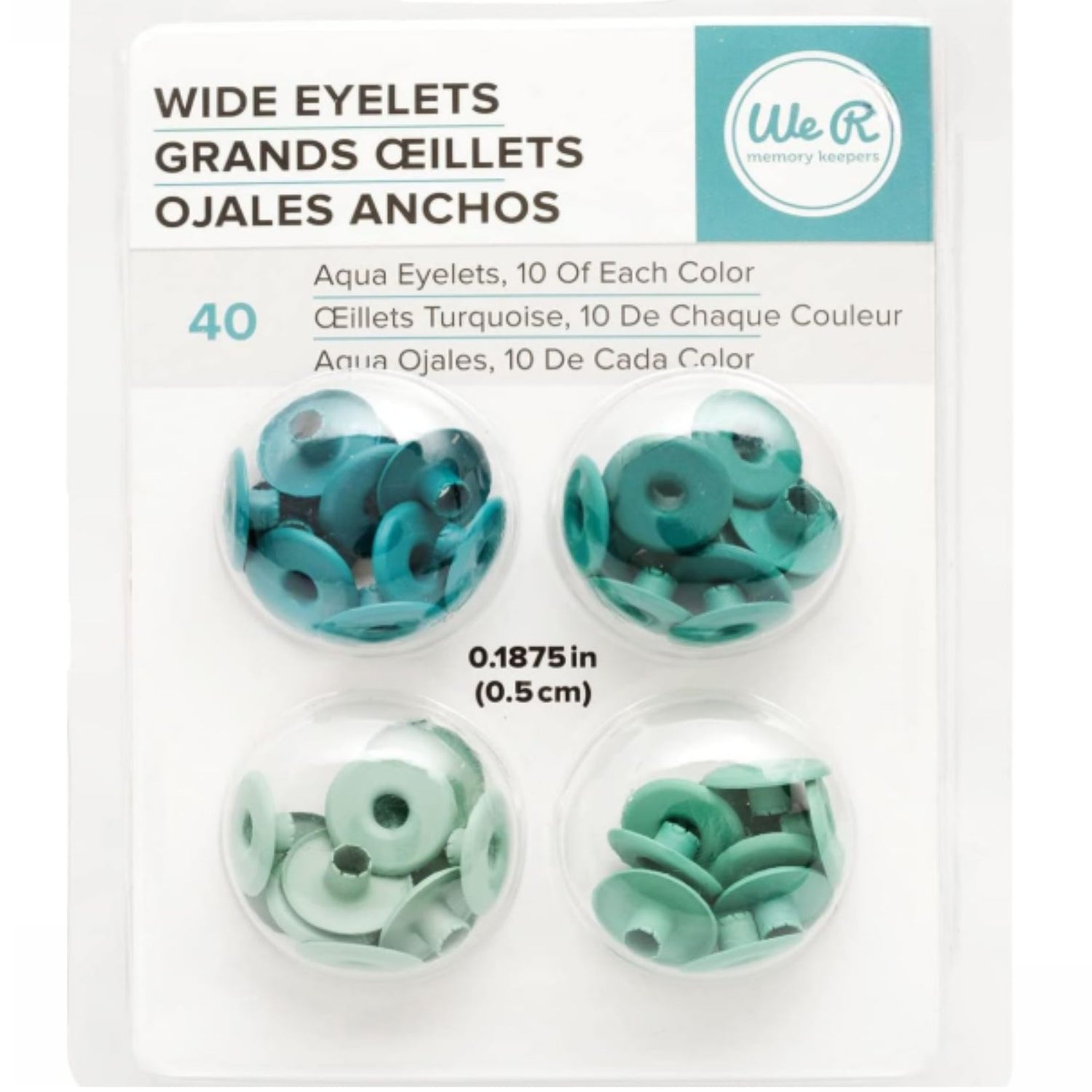 Wide Eyelets Aqua / Ojillos Anchos Agua Adornos / Embellishments We R Memory Keepers
