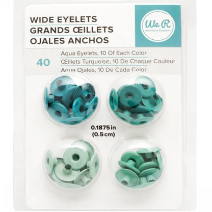 Wide Eyelets Aqua / Ojillos Anchos Agua Adornos / Embellishments We R Memory Keepers