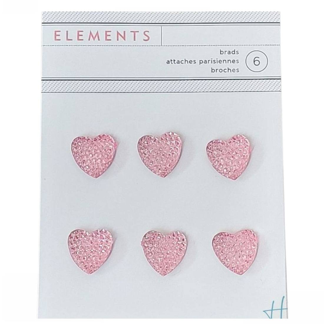 Hearts Glitter Brads / Chinches de Corazones Brillantes Adornos / Embellishments American Crafts