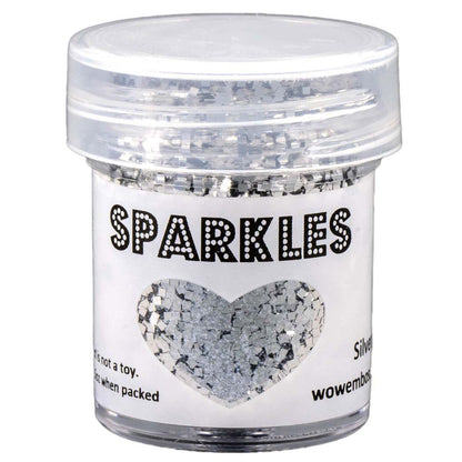 Sparkles Glitter Embossing Powder / Polvo Embossing Brillantina Cuadrados Plateados Polvos de Embossing Wow!