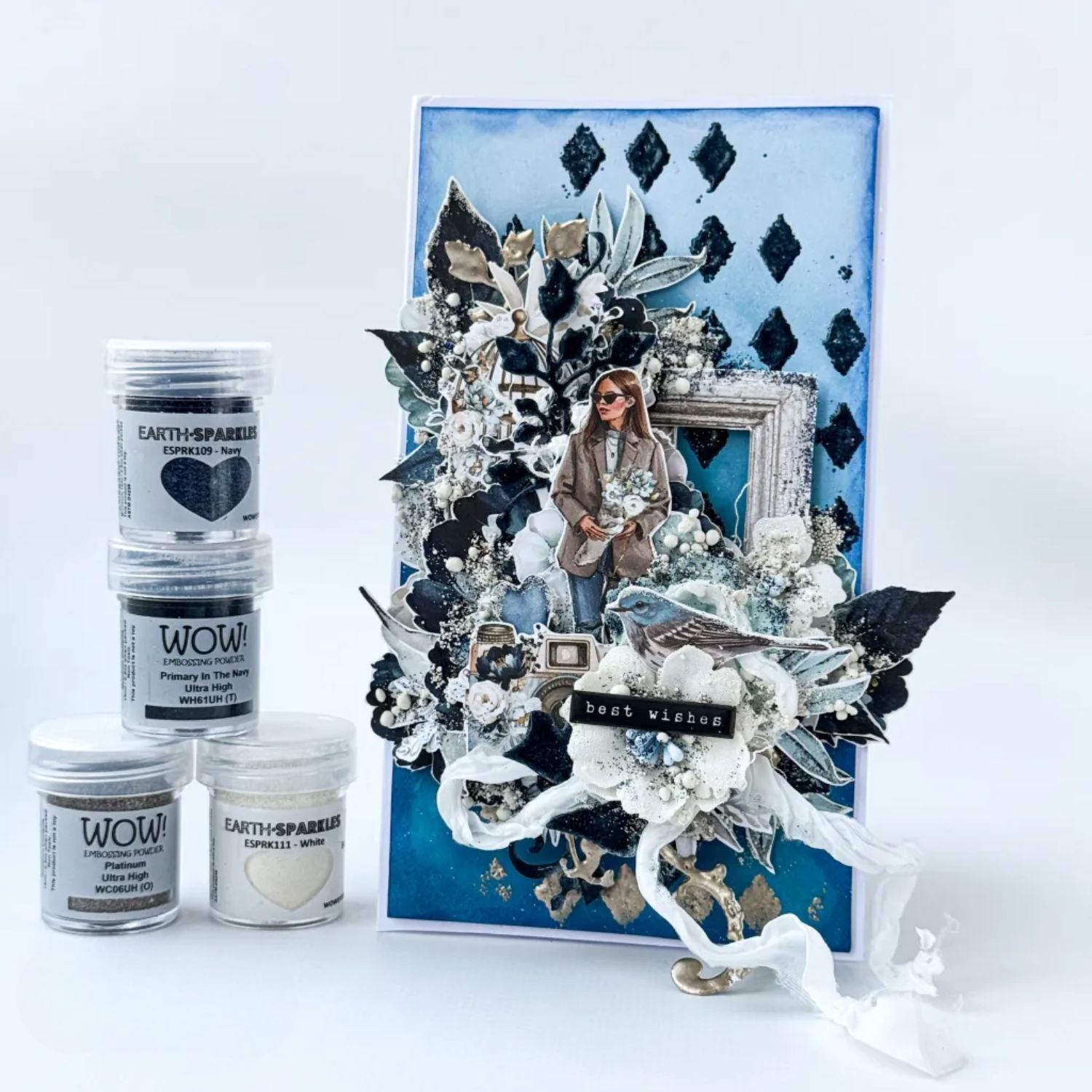 Earth Sparkles Glitter / Polvo Brillantina Azul Navy Biodegradable Polvos de Embossing Wow!