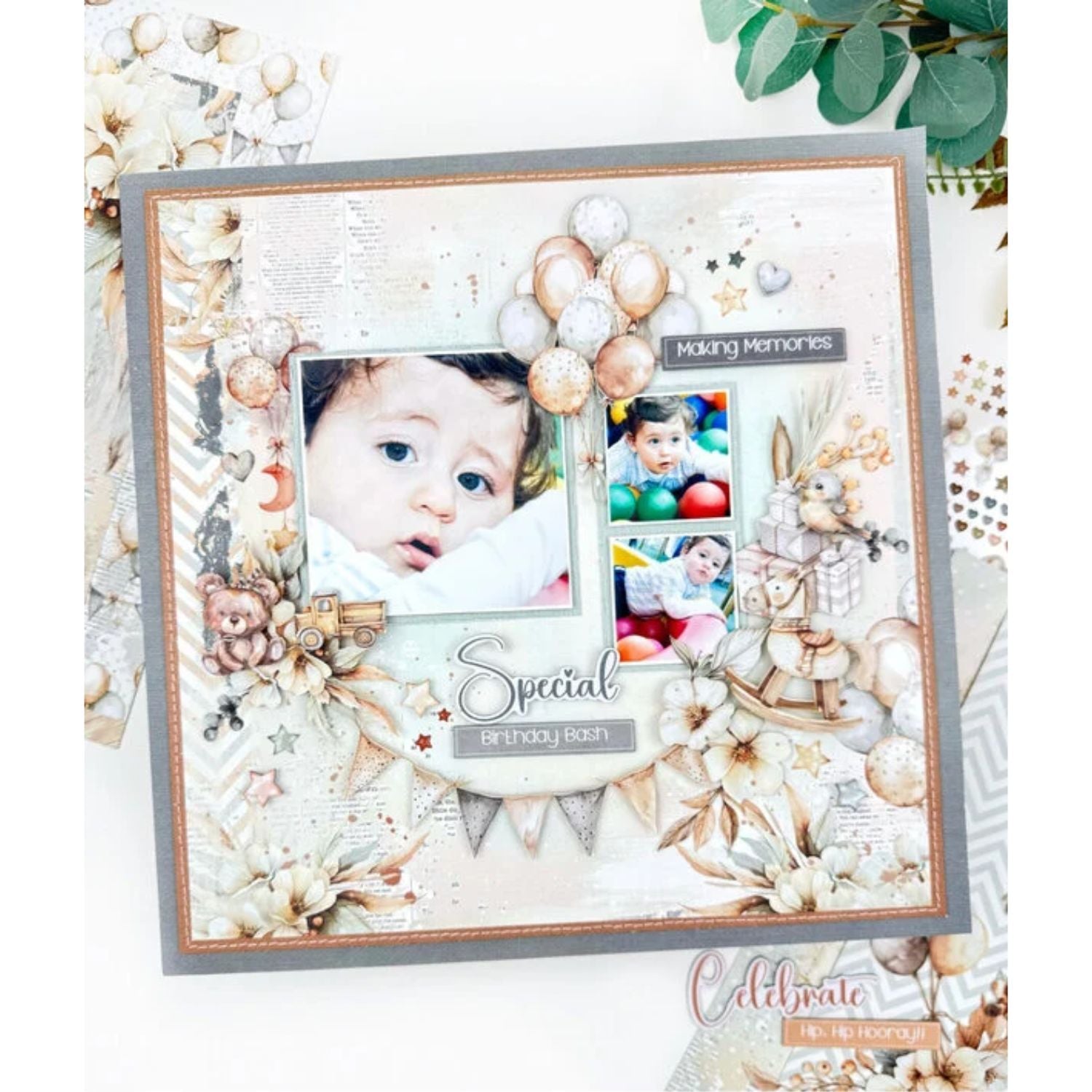 Collection Celebrations Laser Cut Outs / Recortes Laser Neutros Celebración Adornos / Embellishments 49 and Market