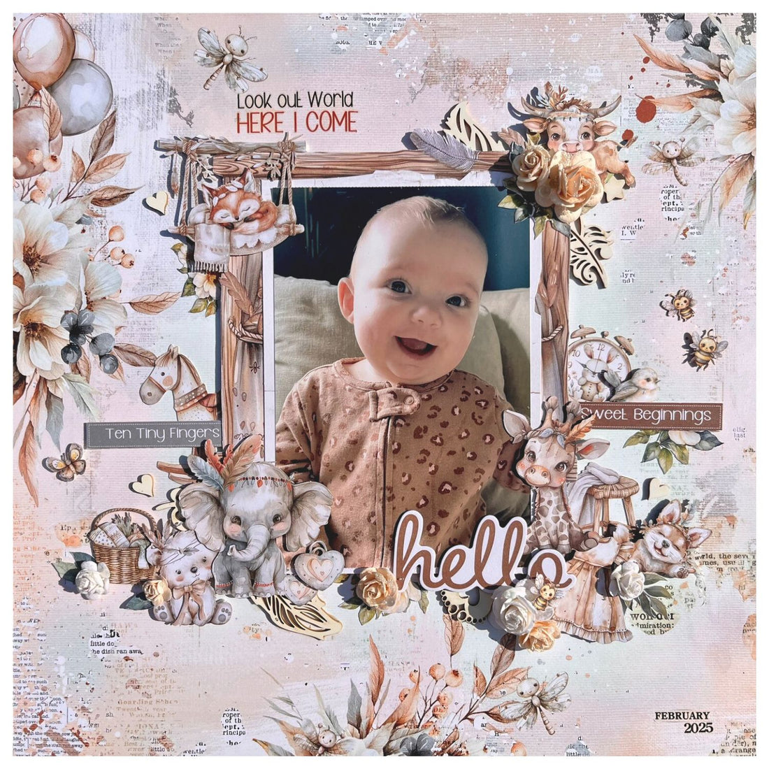 Collection Little Dreamer Laser Cut Outs / Recortes Laser Neutros Pequeño Soñador Adornos / Embellishments 49 and Market