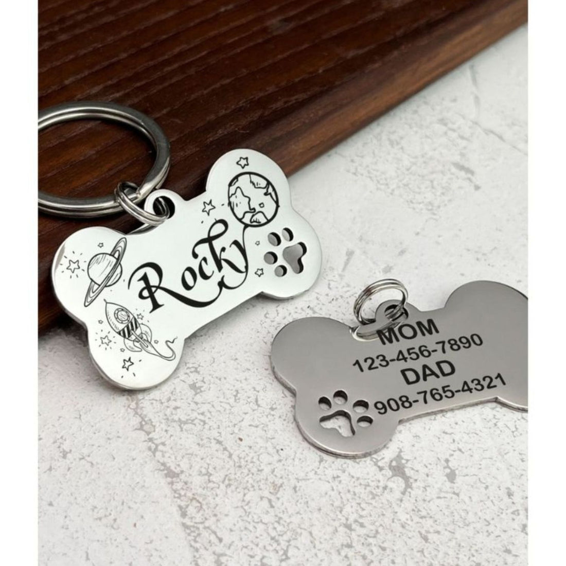 24 Pet Tags with Ring / Plaquitas de Hueso Accesorios ImpressArt