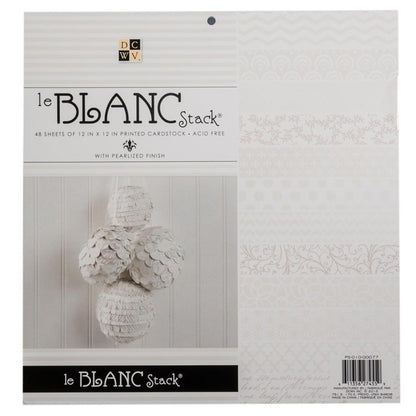 Le Blanc Single-Sided Cardstock Stack / Paquete Cartulina Impresa Blanca 12 x12&quot; Papel DCWV