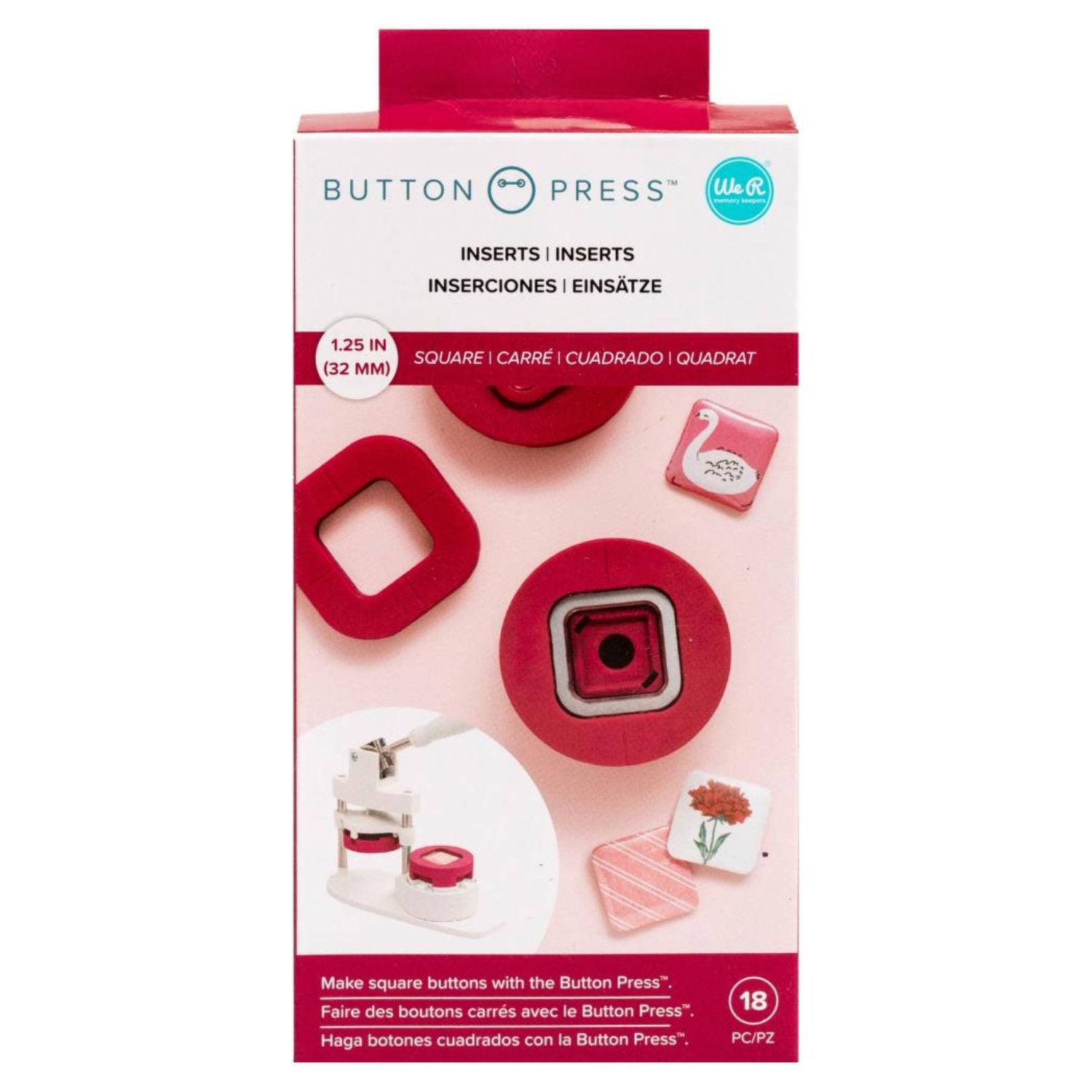 Button Press Square Insert / Adaptador Cuadrado Accesorios We R Memory Keepers