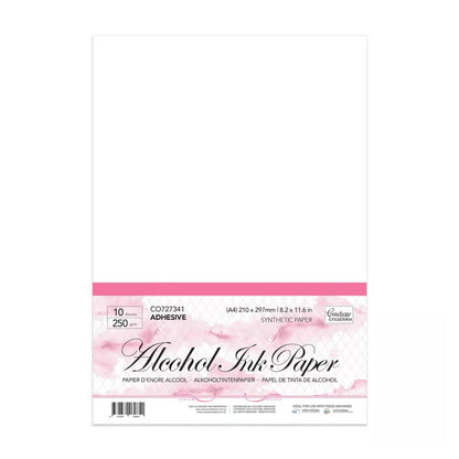 Alcohol Ink Adhesive Yupo Paper / 10 Hojas de Papel Yupo Adhesivo Papel para Arte Couture Creations