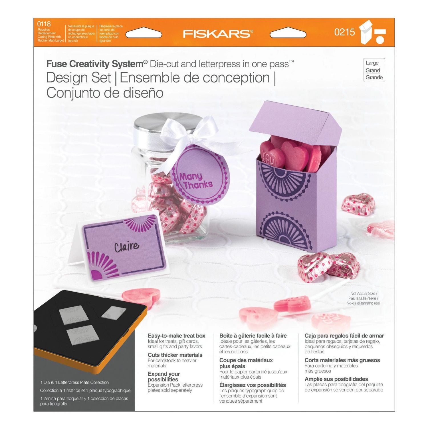 Fuse Large Big Shot Pro Die Treat Box / Suaje de Corte Cajetilla de Cigarros Dados de Corte / Suajes / Troqueles Fiskars