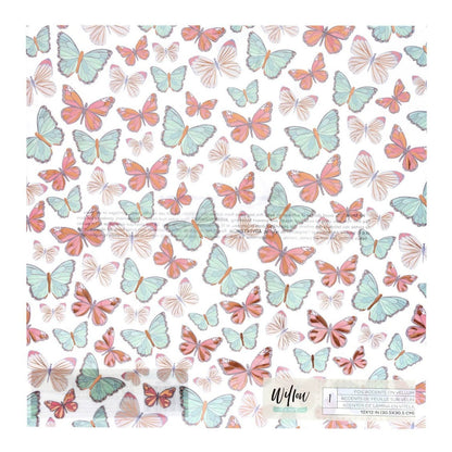 Willow Vellum Paper Sheet / 1 Hoja Papel Albanene Mariposas 12&quot; Papel, Hojas Sueltas Crate Paper