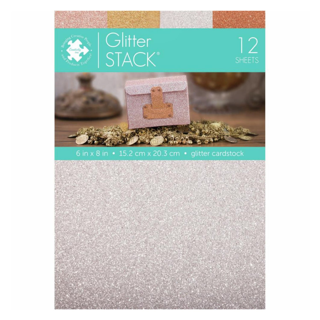 Glitter Cardstock Stack / Cartulina Glitter 6&quot; Papel DCWV