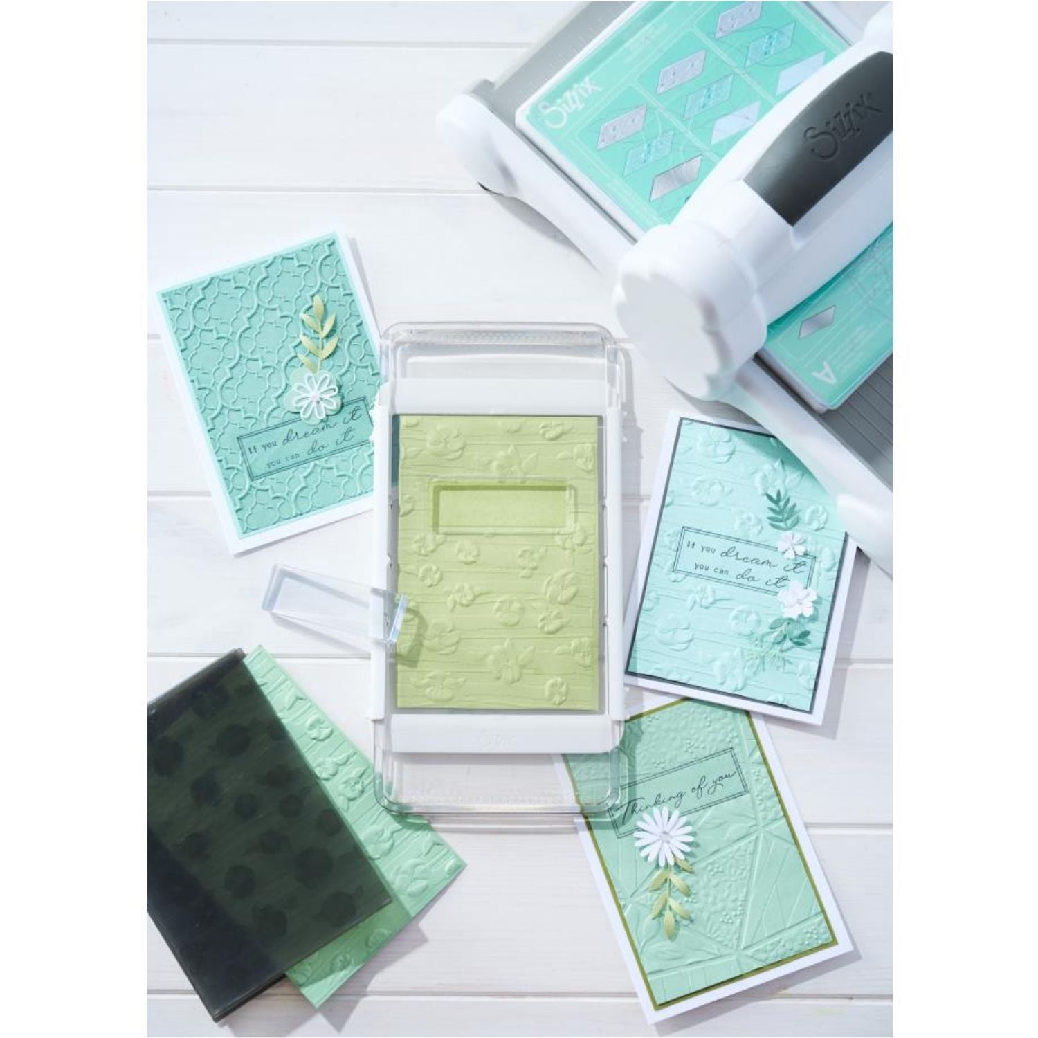 Dimensional Diffuser Starter Set / Placa Difusora Rectangular e Insertos (Kit Inicial) Folders de Grabado Sizzix