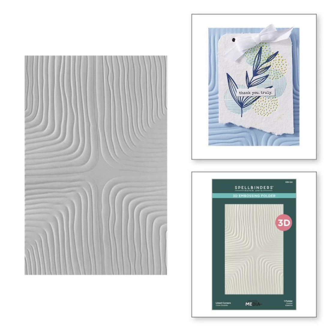 Lined Corners 3D Embossing Folder / Folder De Relieve 3D Esquinas Revestidas Folders de Grabado Spellbinders