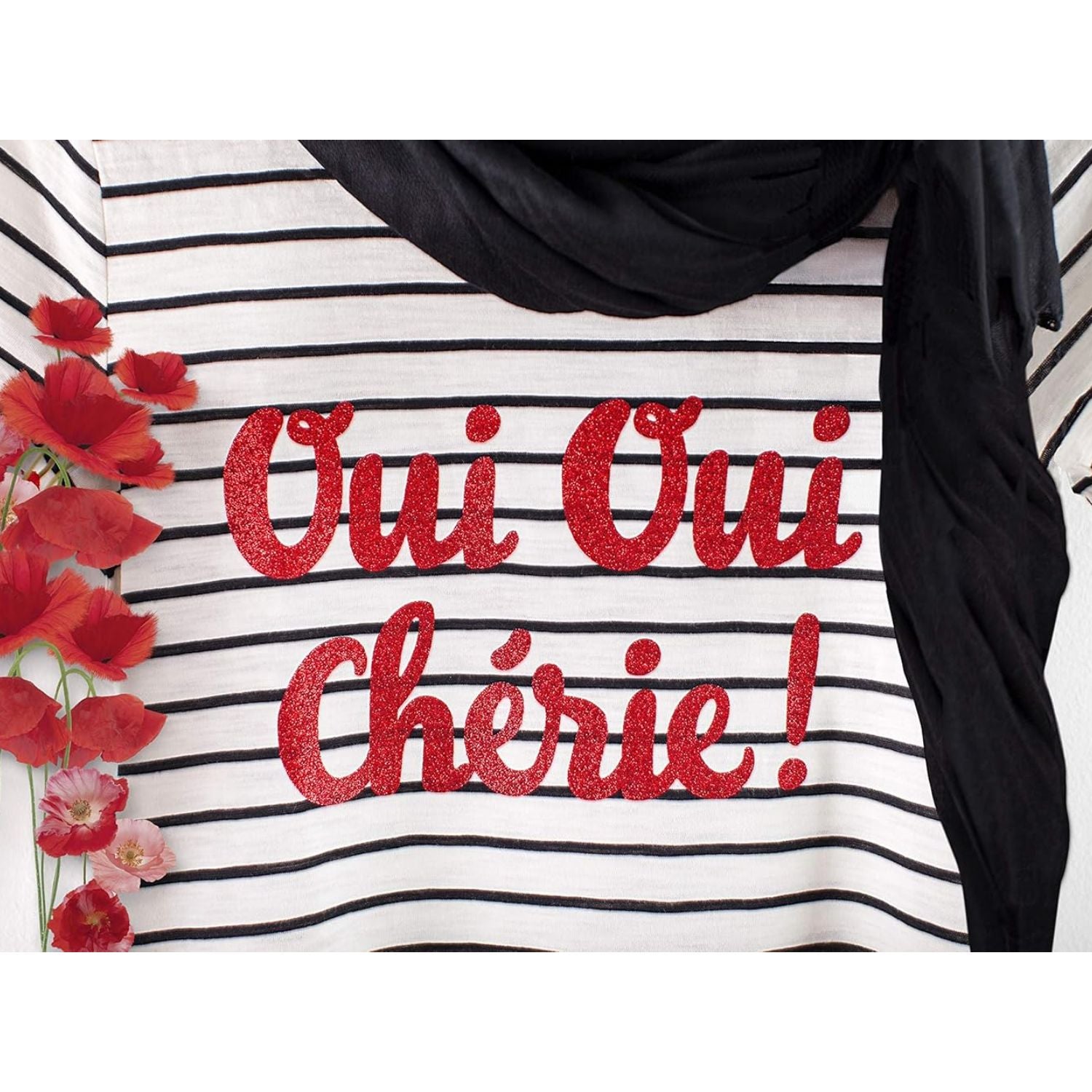 Vinyl Glitter Iron-On 12 x 19&quot; / 1 Hoja Vinil Termoadhesivo Glitter Rojo Viniles Cricut