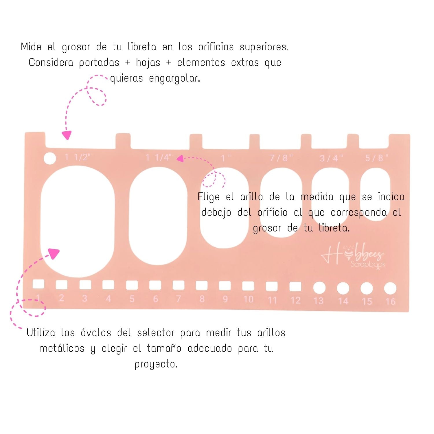Guía Selector De Arillos Rosa Encuadernacion Hobbees