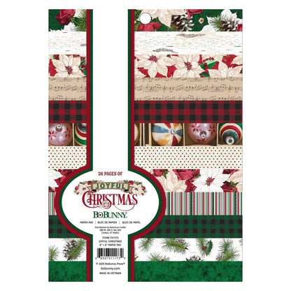 Joyful Christmas Paper Pad Stack 6x8" / Block Hojas Feliz Navidad Papel BoBunny
