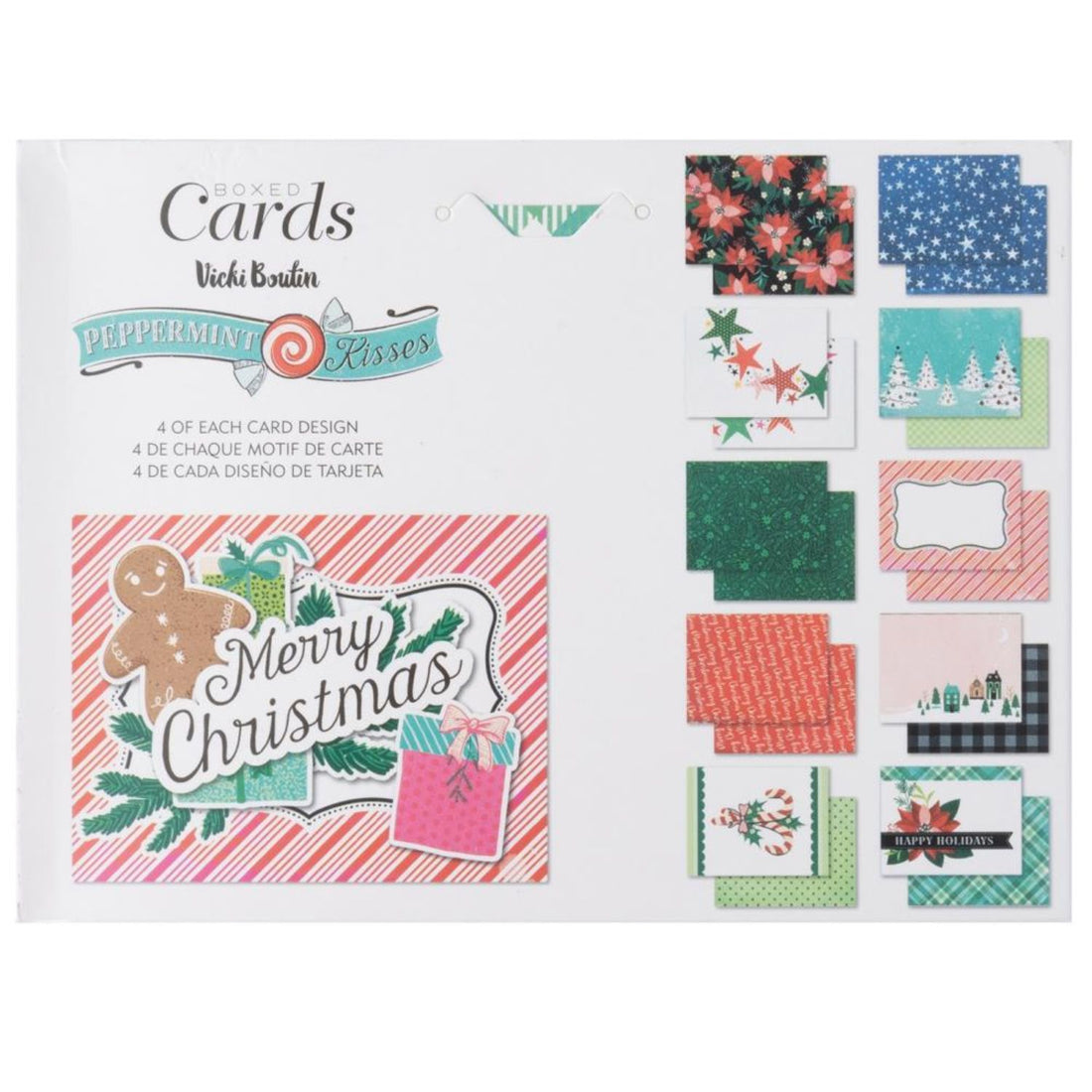 Boxed Cards &amp; Envelopes / Caja 40 Sobres Y Tarjetas Navideñas Papel Vicki Boutin