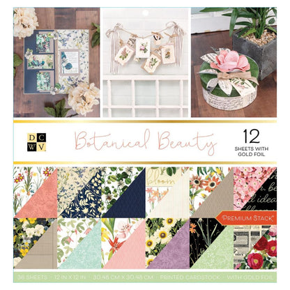 Botanical Beauty Cardstock Stack 12" / Paquete Cartulina Belleza Botánica Papel DCWV