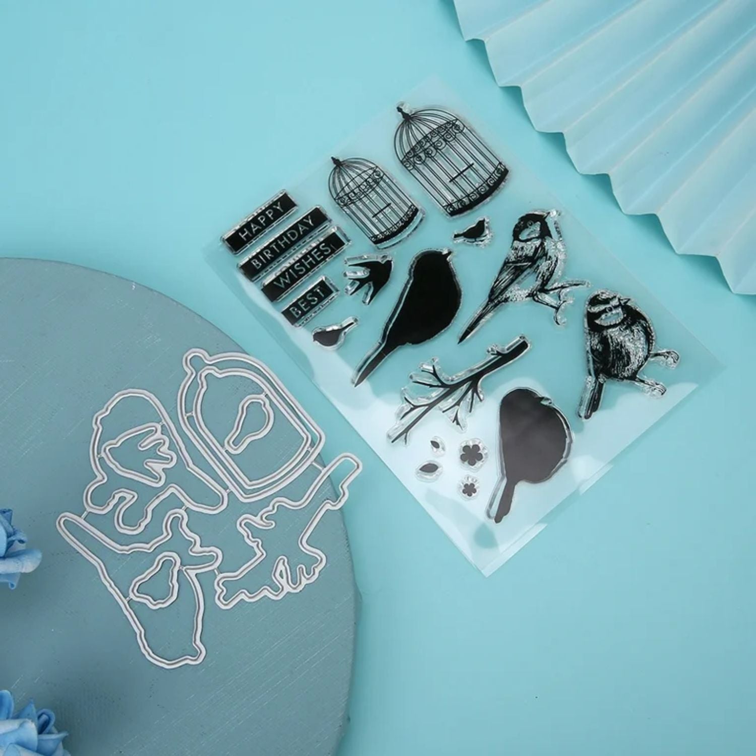 Set De Sellos Y Suajes De Aves Y Jaulas Sellos Hobbees