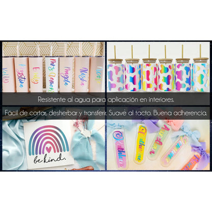 Rainbow Stripes Vinyl / Vinil Adhesivo Rayas De Arcoiris Viniles Teckwrap