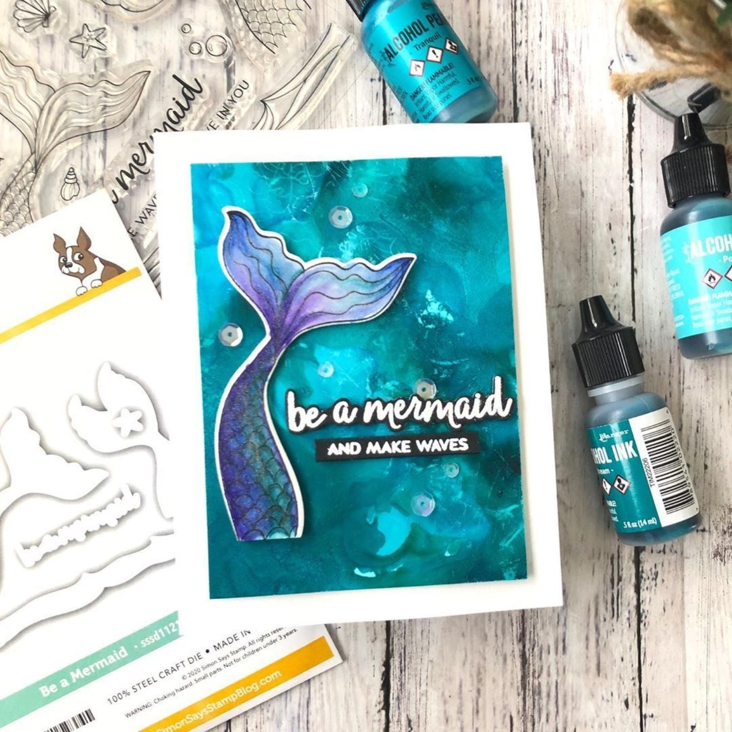 Tim Holtz Alcohol Ink Mermaid / Tinta al Alcohol Azul Sirena Tintas al Alcohol Ranger
