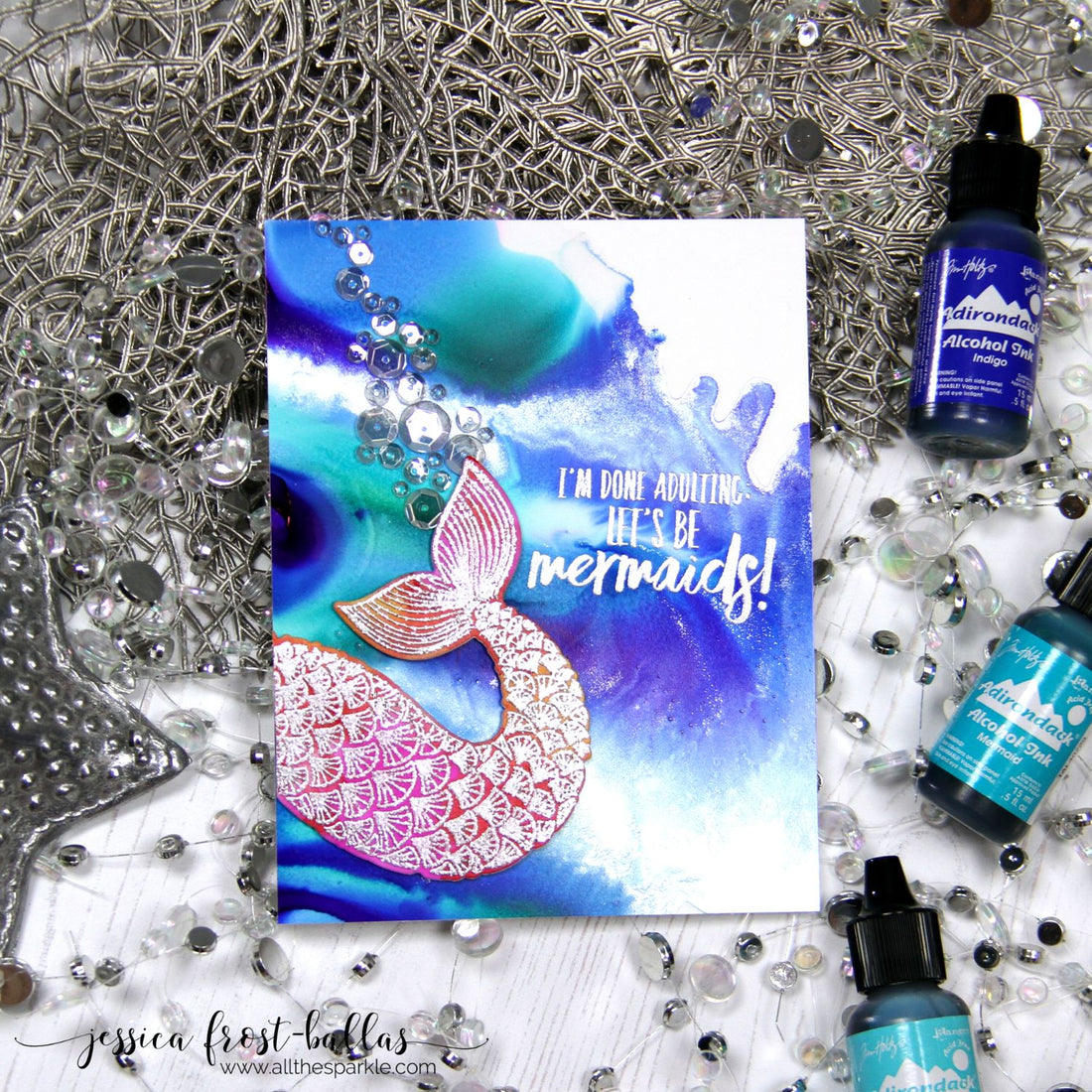 Tim Holtz Alcohol Ink Mermaid / Tinta al Alcohol Azul Sirena Tintas al Alcohol Ranger