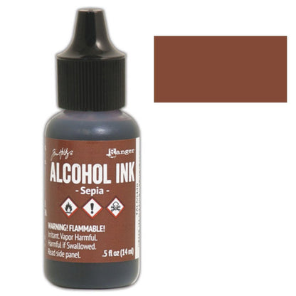 Tim Holtz Alcohol Ink Sepia / Tinta al Alcohol Sepia Tintas al Alcohol Ranger