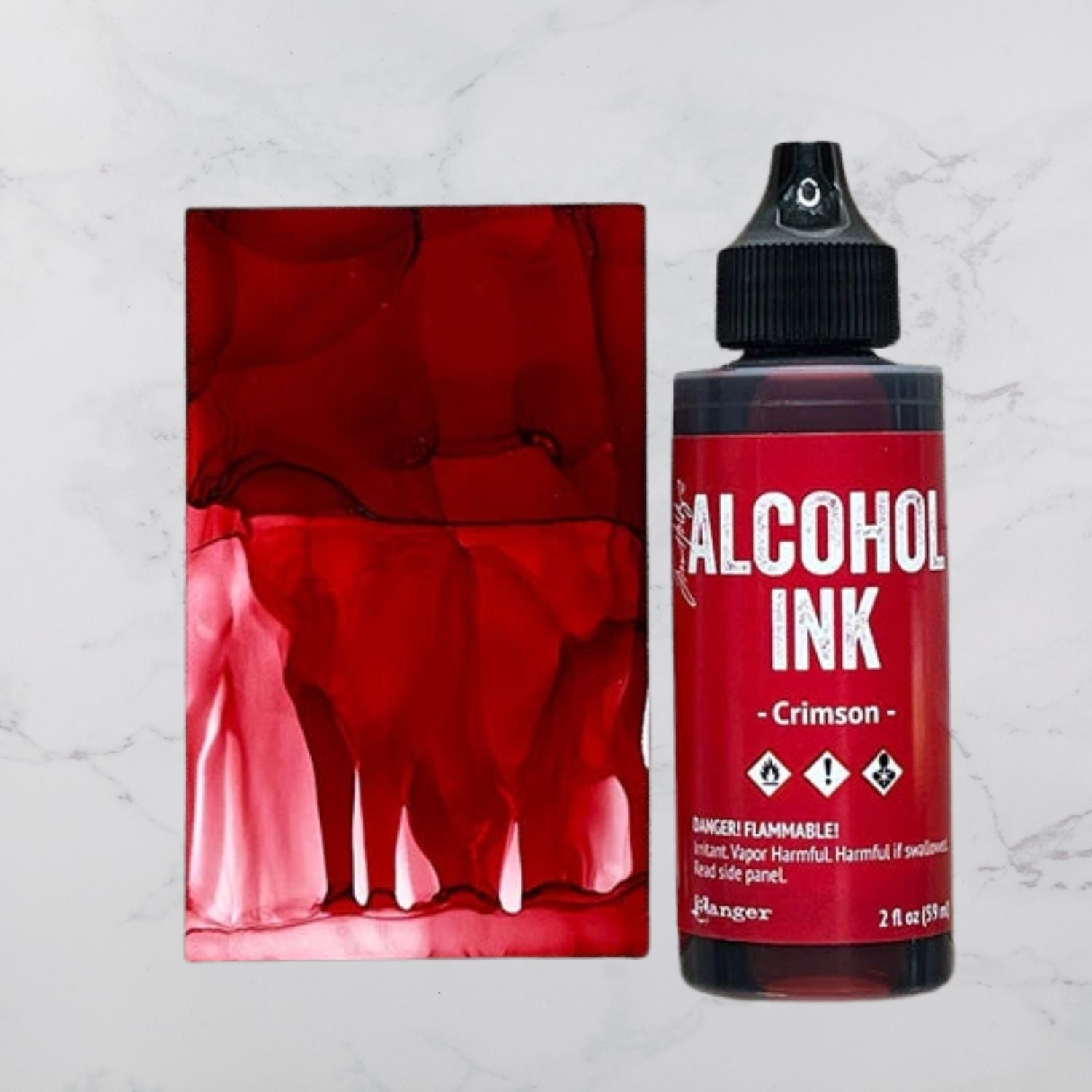 Tim Holtz Alcohol Ink Crimson / Tinta al Alcohol Carmín Tintas al Alcohol Ranger
