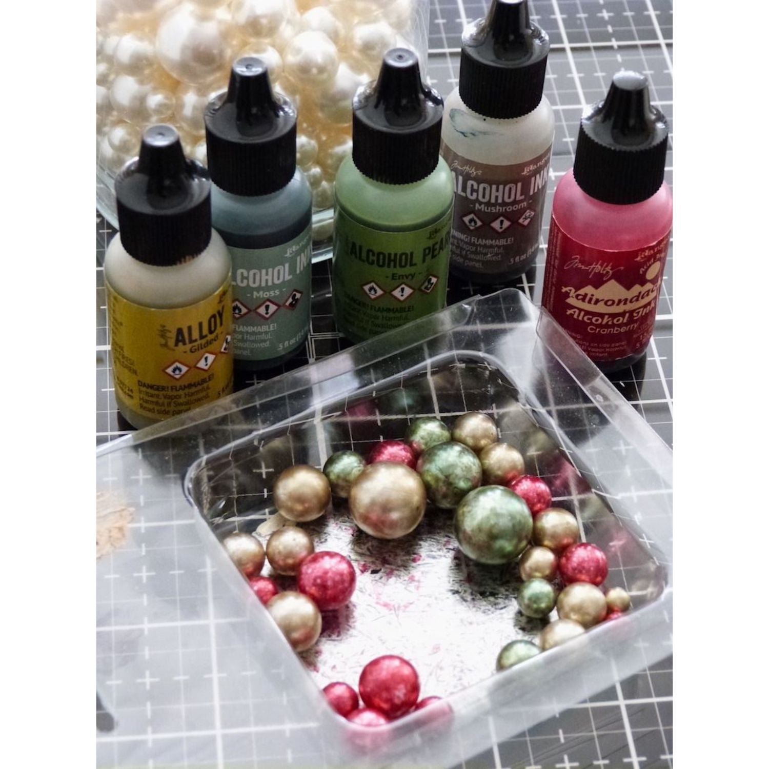 Tim Holtz Alcohol Pearls Envy / Tinta al Alcohol Aperlada Verde Tintas al Alcohol Ranger