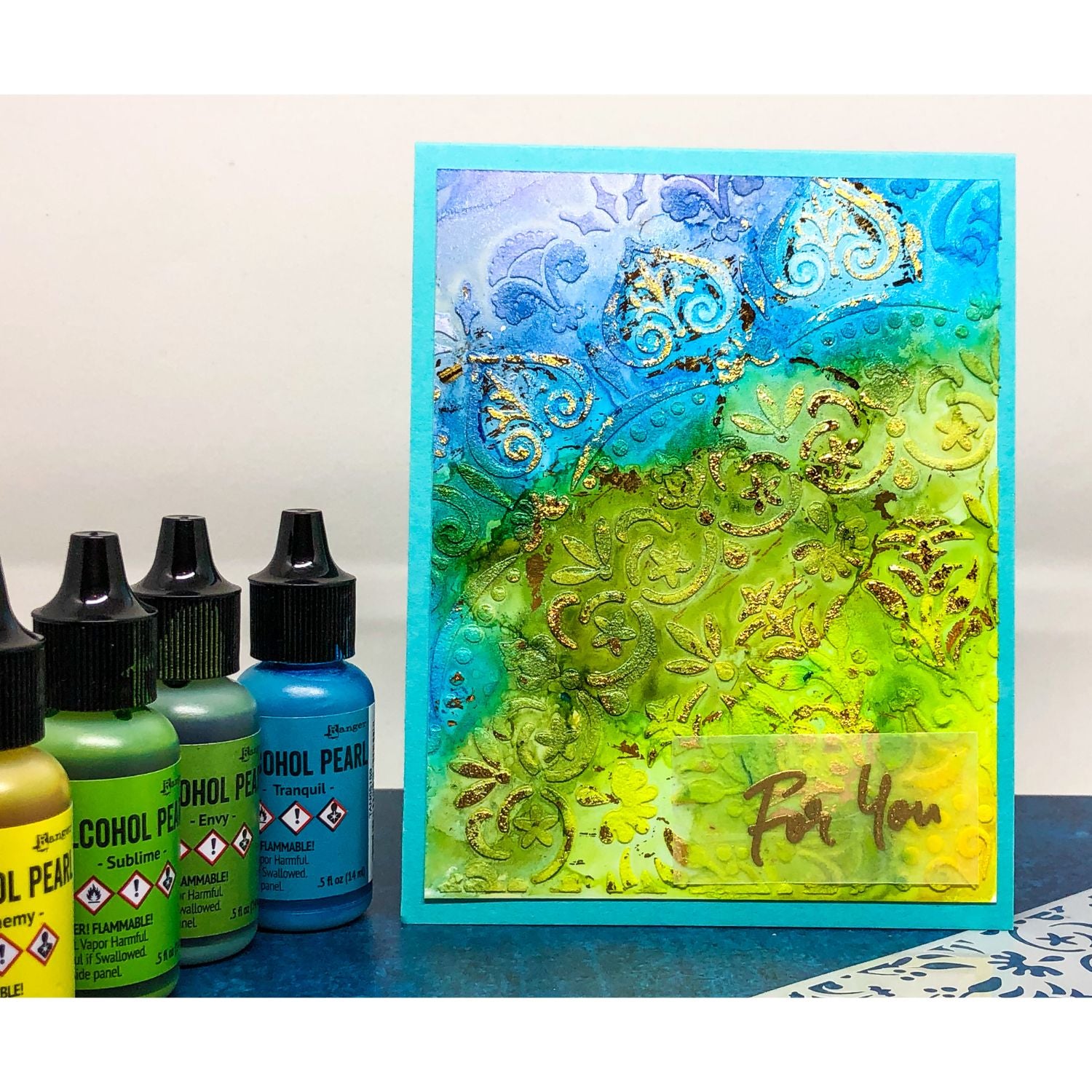 Tim Holtz Alcohol Pearls Sublime / Tinta al Alcohol Aperlada Verde Claro Tintas al Alcohol Ranger