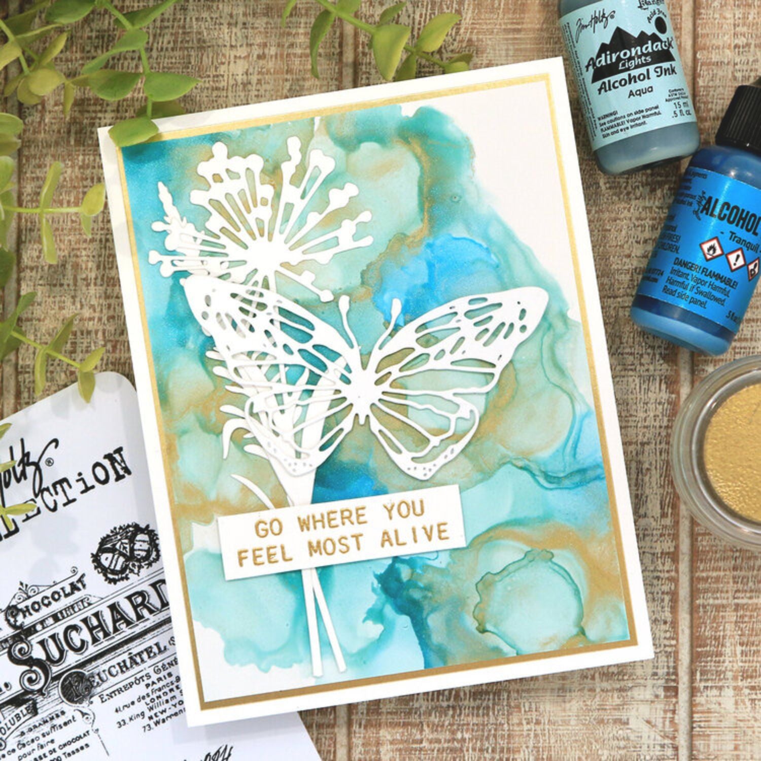 Tim Holtz Alcohol Pearls Tranquil / Tinta al Alcohol Aperlada Azul Cielo Tintas al Alcohol Ranger