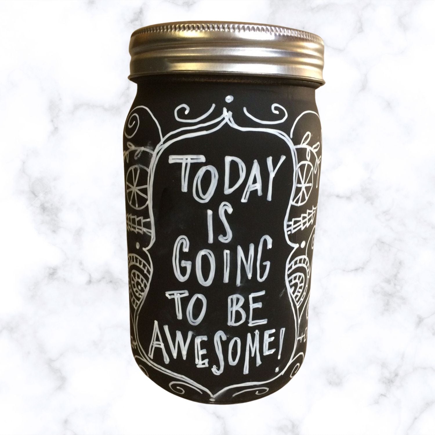 5 Tarros de Cristal Con Pintura Tipo Pizarra Adornos / Embellishments Darice