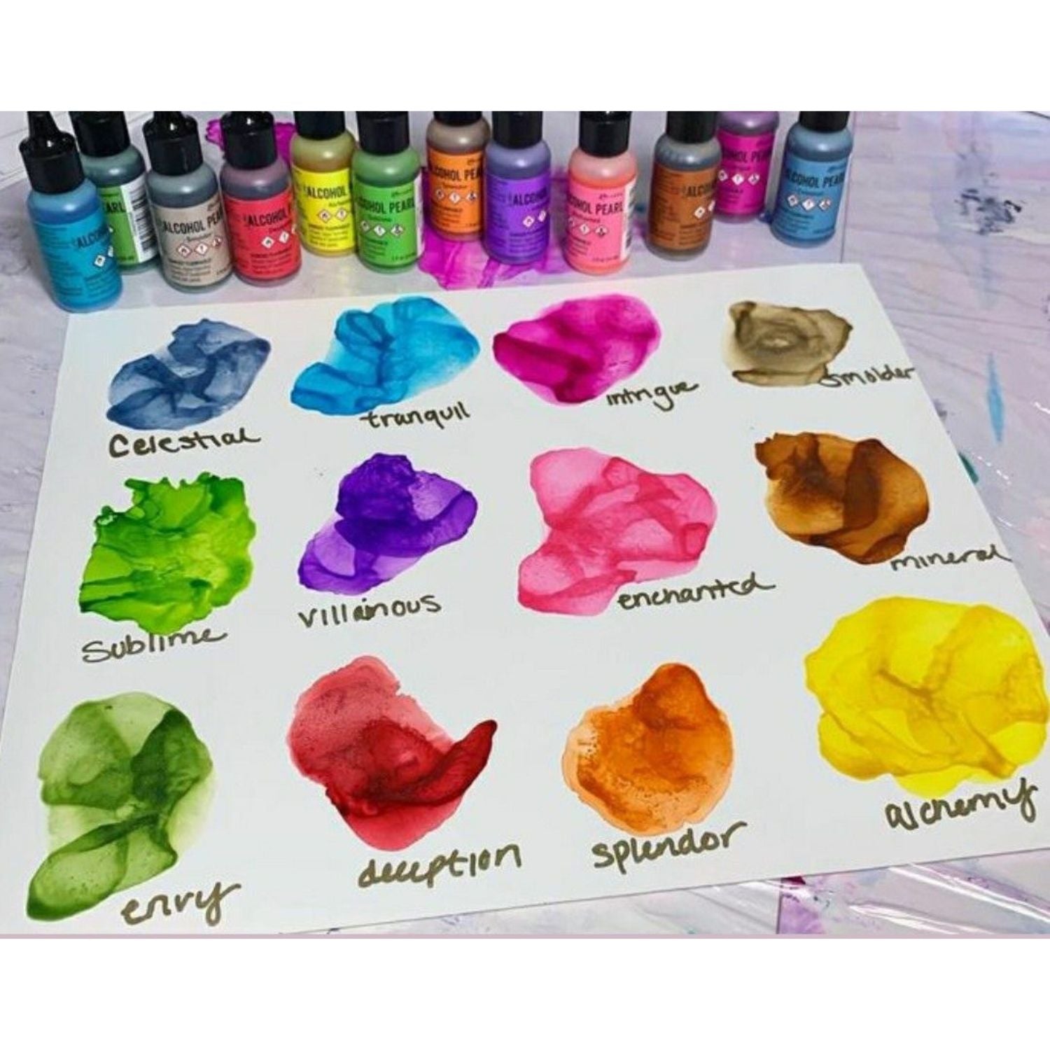 Tim Holtz Alcohol Pearls Smolder / Tinta al Alcohol Aperlada Café Tostado Tintas al Alcohol Ranger