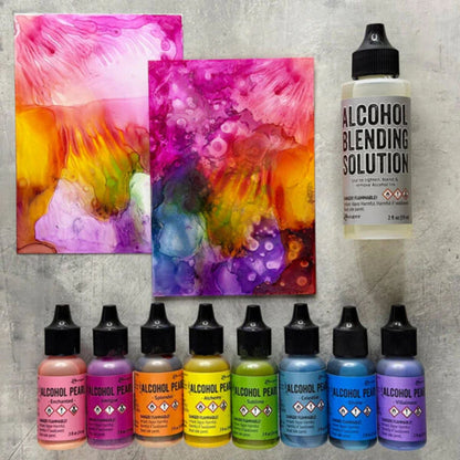 Tim Holtz Alcohol Pearls Divine / Tinta al Alcohol Aperlada Azul DIvino Tintas al Alcohol Ranger