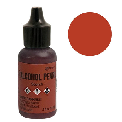 Tim Holtz Alcohol Pearls Scorch / Tinta al Alcohol Aperlada Ladrillo Tintas al Alcohol Ranger