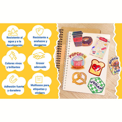 Holographic Laminate Sheet / 16 Hojas Laminado Frío Holográficas con Diseños Papel Teckwrap