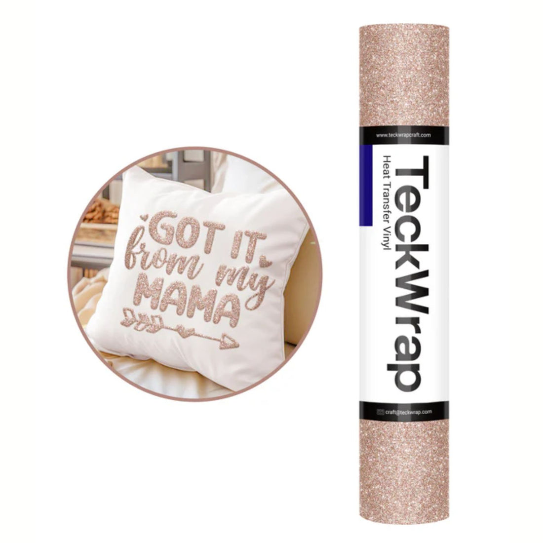 Glitter Puff HTV Rose Gold / Vinil Termoadhesivo Glitter Puff Oro Rosa Viniles Teckwrap