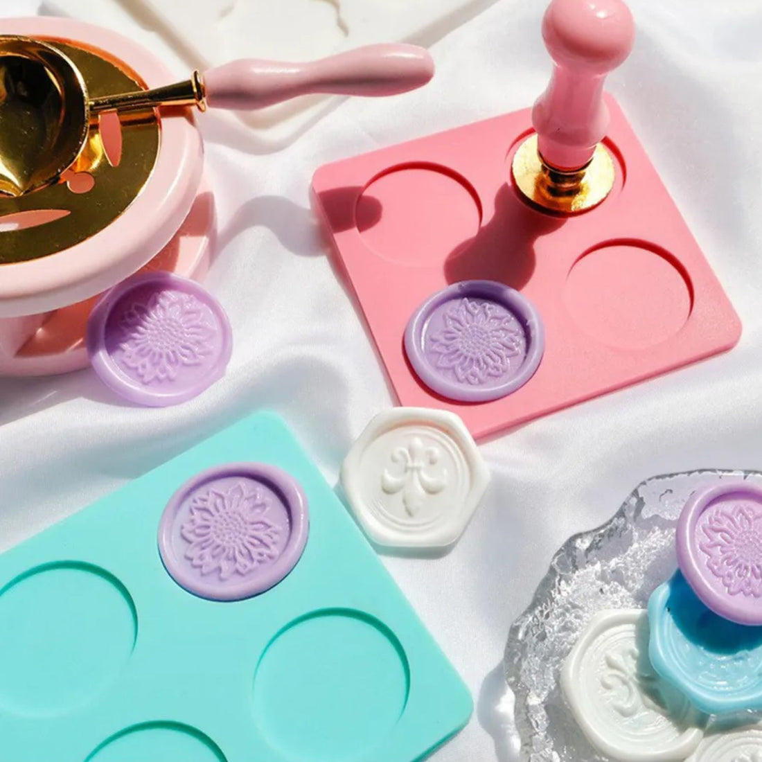 Molde de Silicon Para Sello de Lacre Aqua Herramientas Hobbees