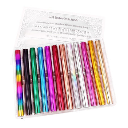 Kit 12 Rollos Foil Reactivo Al Calor Foil Hobbees