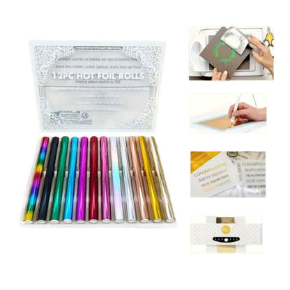 Kit 12 Rollos Foil Reactivo Al Calor Foil Hobbees