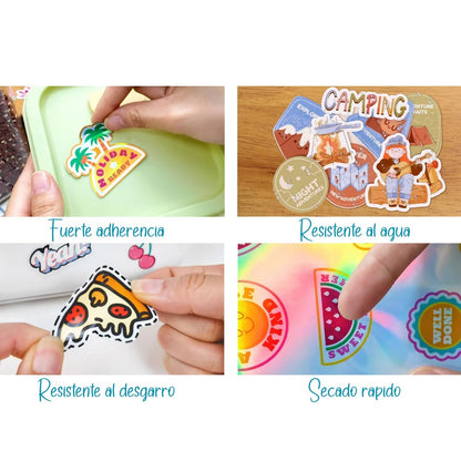 Inkjet Sticker Paper Mixed Holo / 16 Hojas Adhesivas Holográficas Para Sticker Viniles Teckwrap